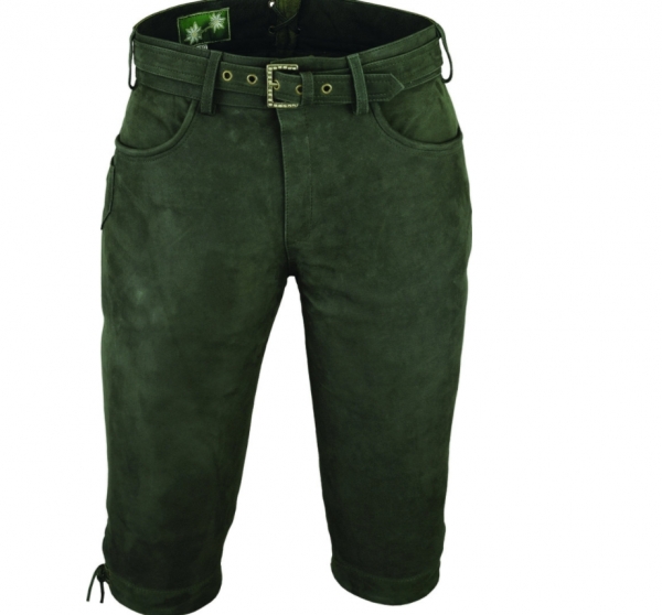 Jäger Kniebund Lederhose mit Messertasche , Herren Kniebund Lederhose  , Freizeit Lederhose , Lederhose